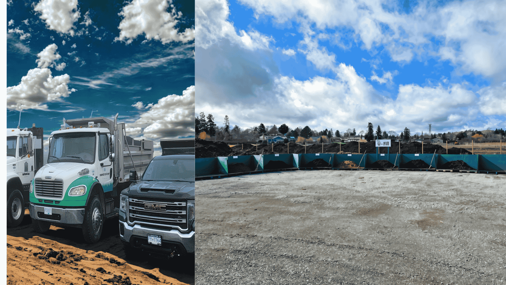 Delivery Trucks and You-Fill bins at tuf-turf in Saanich